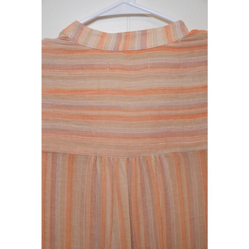 Christy Dawn Riley Maxi Coverup Dress In Salmon Stripe XS Bohemian Beach Gauze - Picture 12 of 16